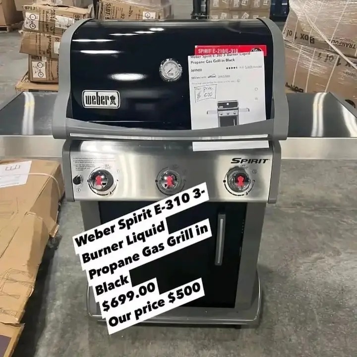 Weber Spirit E-310 3-Burner Liquid Propane Gas Grill – Black